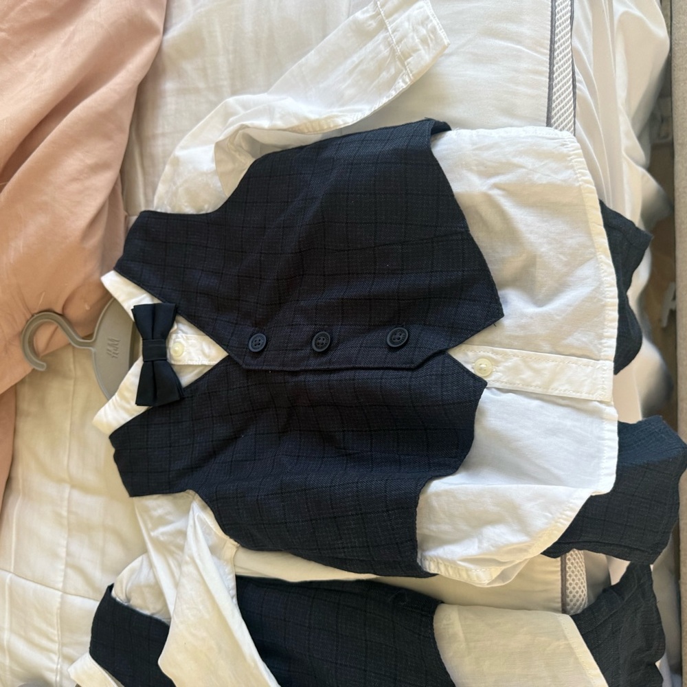 Black and White Baby Suit with Bow Tie